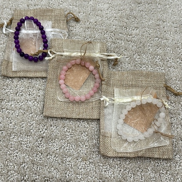 💎 Natural HEALING Gem Stone Beaded Stretch Bracelets - Picture 2 of 10